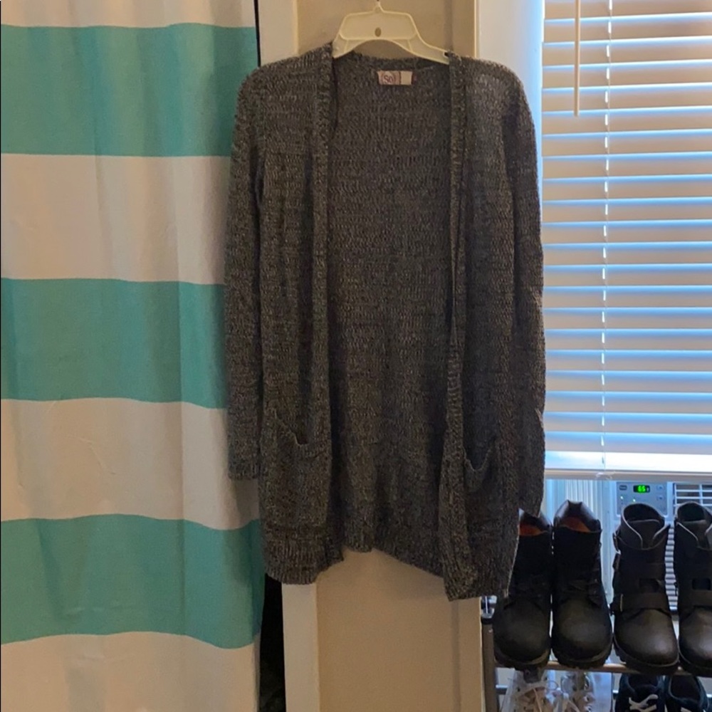 Final price! Long black and grey cardigan